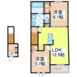 カーサ　プラシードⅠの物件間取画像